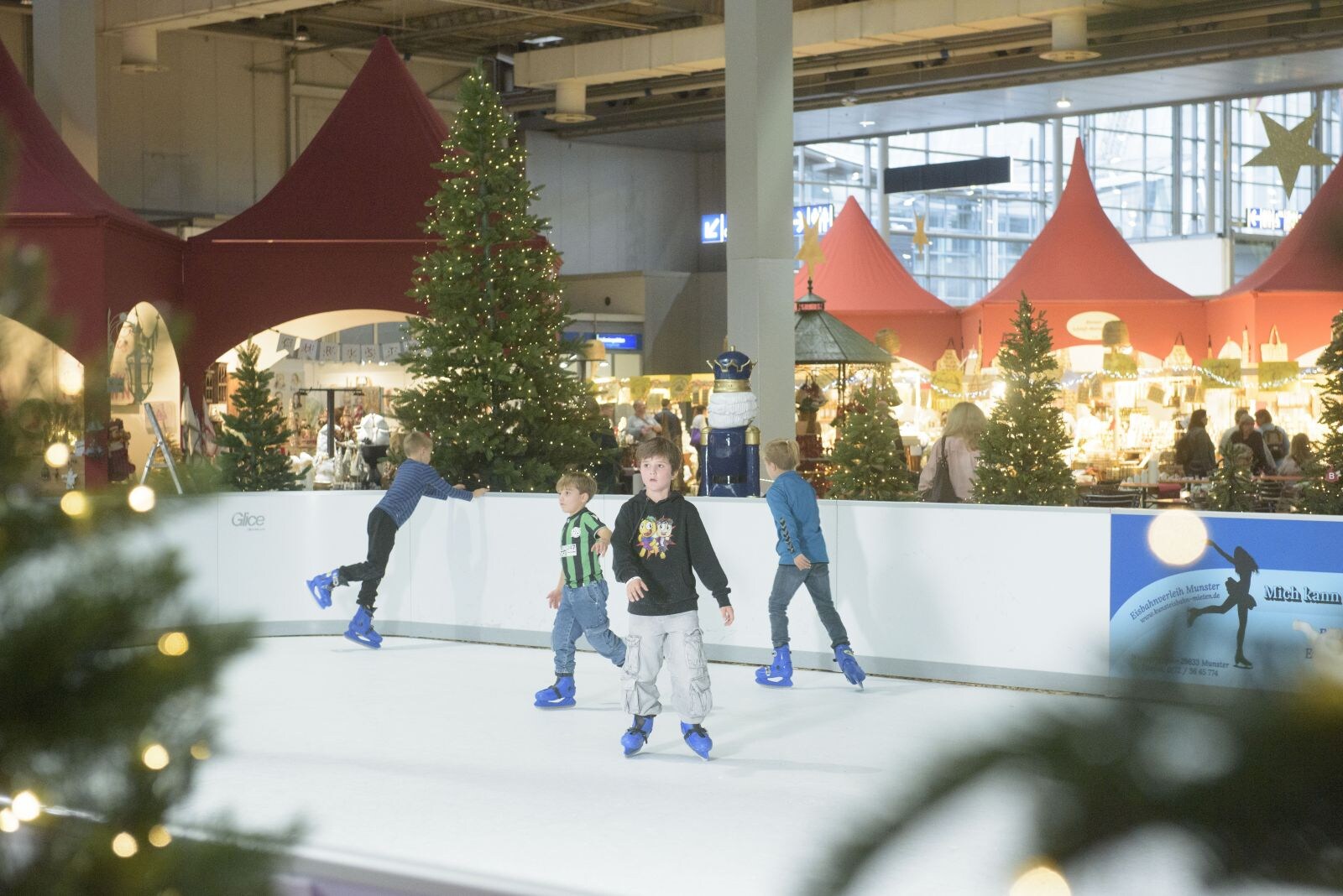 Ice skating rink in the Christmas theme world at infa 2025 in Hall 24