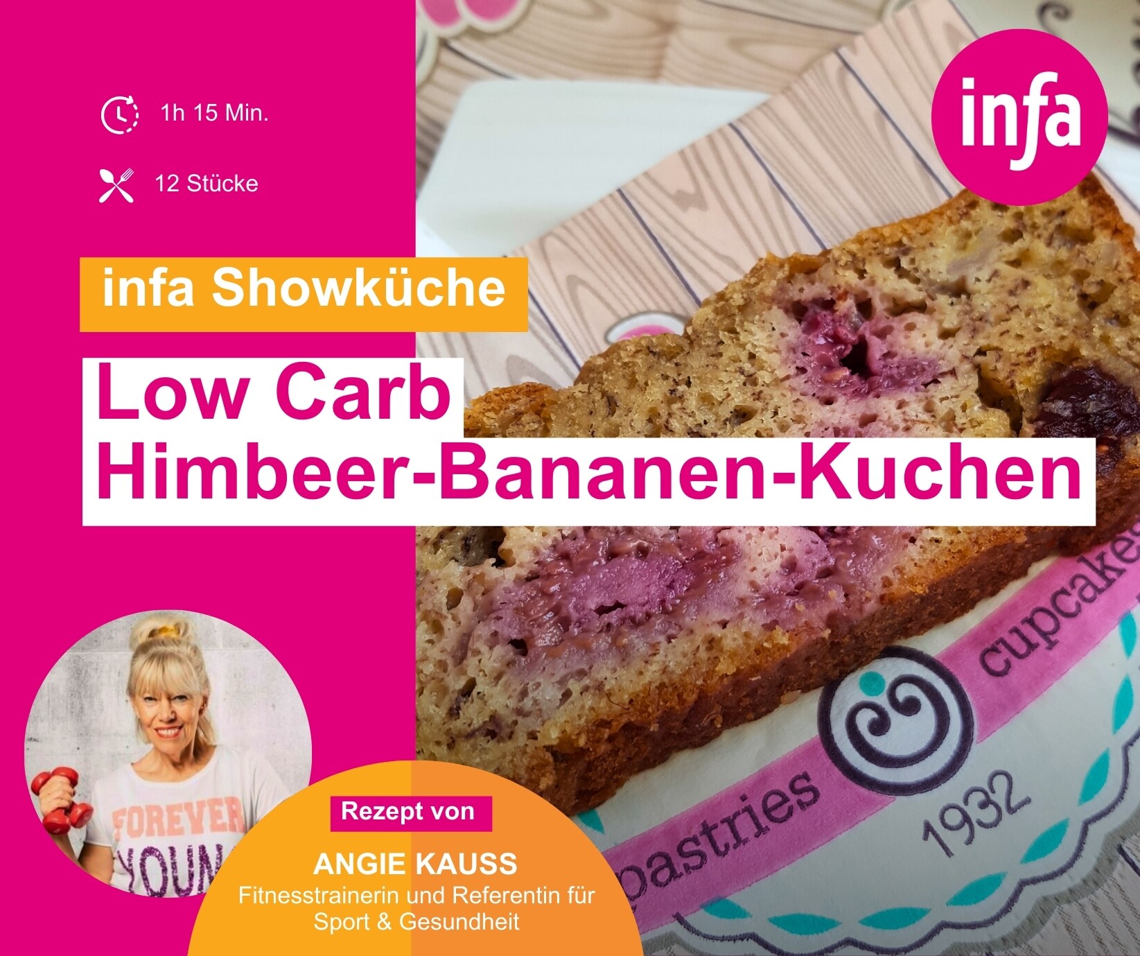 7 06.08. - LOW CARB Himbeer-Bananen-Kuchen